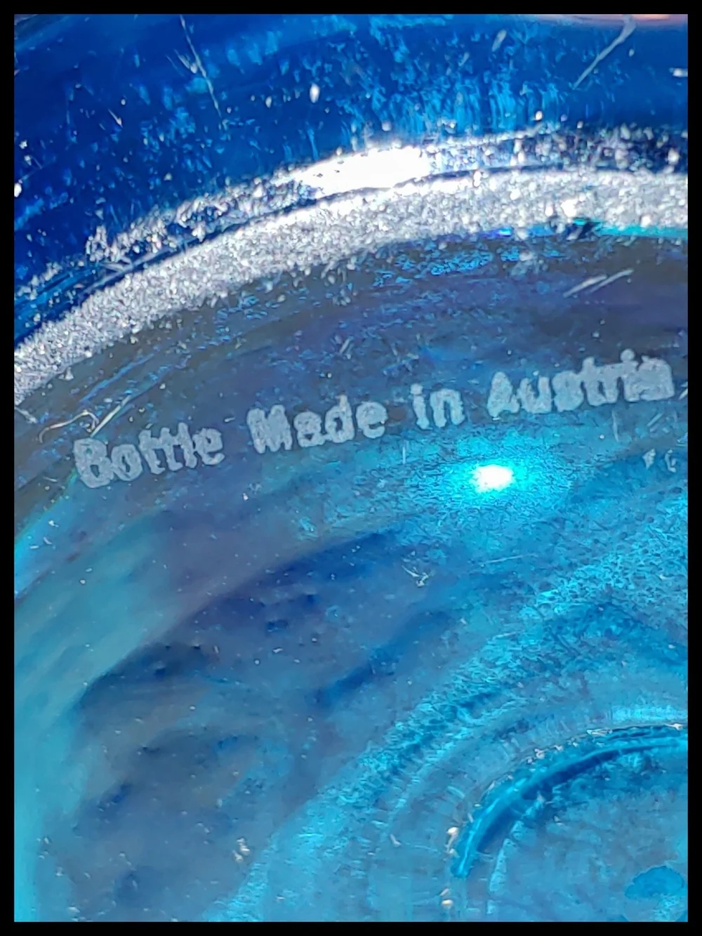 Vintage National Spring Water Co Stamford CT Blue Seltzer Bottle Austria